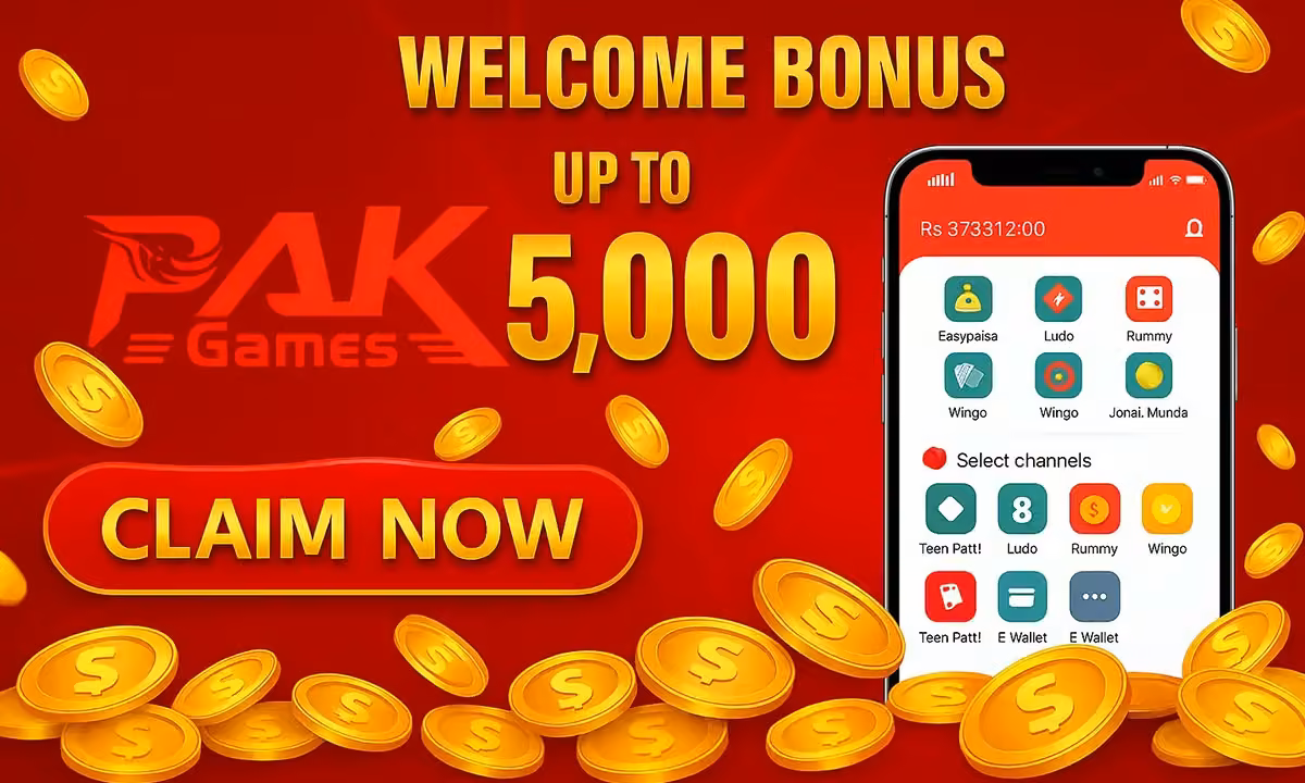 PakGame Live welcome bonus offer for new Pakistan players